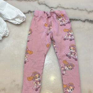 Zara Pink Kids Leggings with Cartoon Print